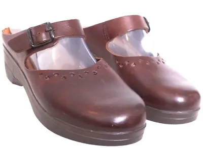 Mephisto Mobils Sabatina Brown Leather Mary Jane Mule Clog Shoes Women's US 7.5 • $27.98