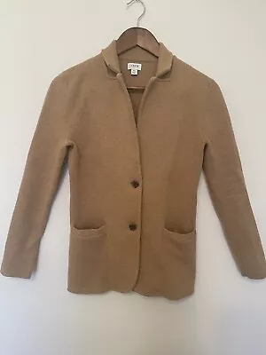 Reimagined J Crew Womens Blazer XS Brown Knit Schoolboy Sweater Jacket 2 Button • $38.98