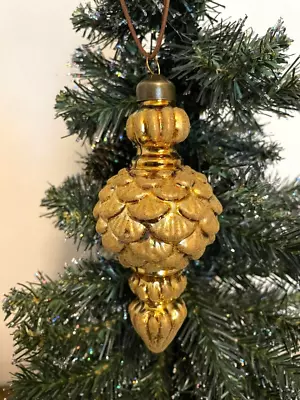 Antique Gold Mercury Glass Finial Ornament 6  Tall Regency NWT • $13.50