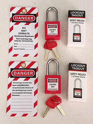 2 PACK Lockout Tagout Locks Padlocks Kit Safety Compliant -  Locks & Tags - NEW • $14.19