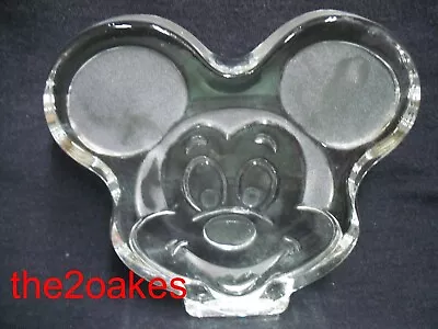 Walt Disney Mickey Mouse Crystal Head Face 4  Paperweight Frosted Ears Figurine • $19.99