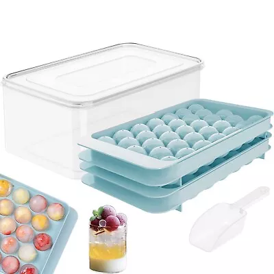 Mini 66 Sphere Ice Cube Tray Easy Pop Out Jelly Maker  Silicone Lid Mould • $12.44