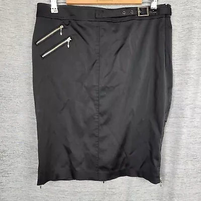 Harry Who Womens Size 12 Black Skirt Zip Detail Bondage Goth Emo READ 32  Waist  • $23.97