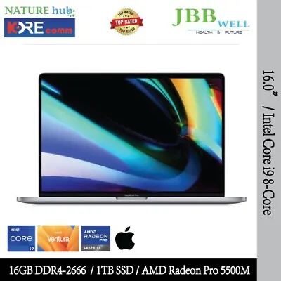 Apple MacBook Pro(2019) 16.0  Intel Core I9 16GB DDR4 1TB SSD AMD Radeon Pro • $1349