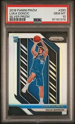 Luka Doncic 2018 Panini Prizm Silver #280 Dallas Mavericks RC Rookie - PSA 10 • $1485