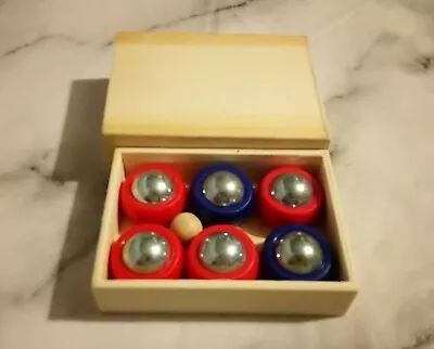 £7.99 • Buy Metal Set Of 6 Mini Boules Travel Game. Jack Included, Table Petanque. 