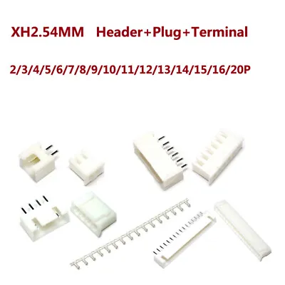 XH2.54MM Header&Plug And JST PCB Terminal Connector 2 Pin/3 Pin/4 Pin/5~20Pin • $3.02