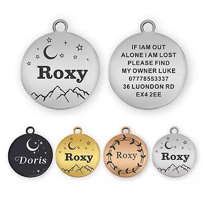£3.49 • Buy Dog Tag Personalised ID Tags For Dogs/Cats Custom Pet Tag Engraved Dog Name Tag