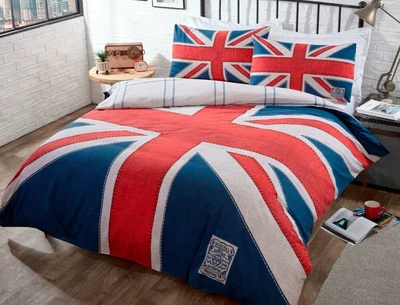 £19.99 • Buy Union Jack Single Duvet Cover Blue Denim Design Reversible Printed Quilt Cover
