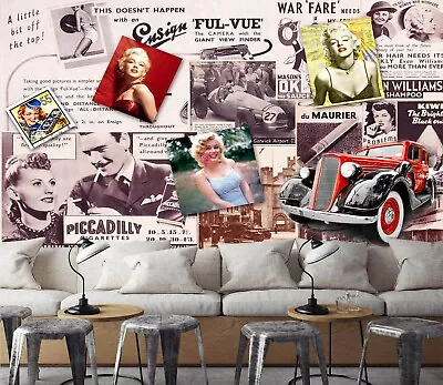 3D Marilyn Monroe 5538 Wallpaper Mural Wall Print Wall Wallpaper Murals US Coco • $104.99