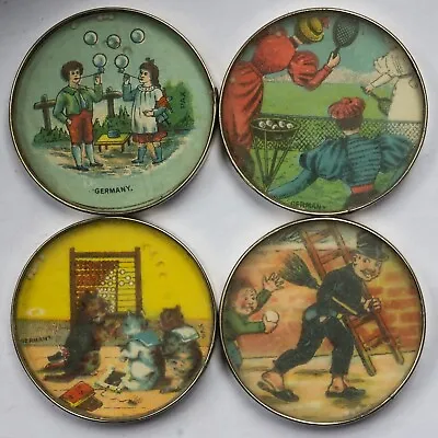 4 Vintage German Dexterity Puzzles From The Early 1900s Tin Toy • $240