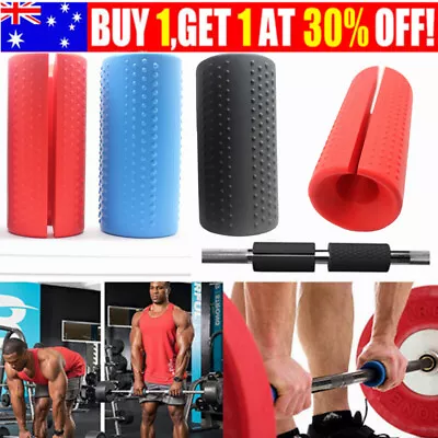 Thick Fat Barbell Silicone Grips Gym Arm Dumbbell Wrap Grip Weightlift Portable • $16.99