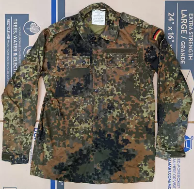 German Army Surplus FleckTarn Camouflage Combat Shirt Lightweight Jacket GR12 • $50