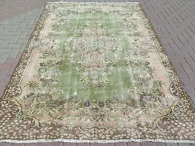 Vintage Rug Area Rugs Handmade Carpet Oushak Rug Wool Rug Large Rug 72 X145  • $169.15