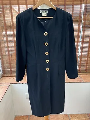 Dress Coat Black Festival Size 10 Stylish By Jaeger Versatile Open Close. Wool • £15.75