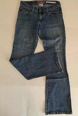 Z Cavaricci Ladies Blue Denim Jeans Size 3 Flare Bootcut Flair ~ Dumpster Girl • $14.99