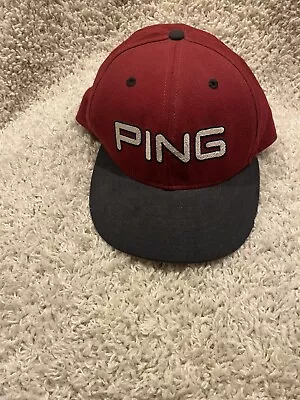 Vintage Ping Hat Cap Fitted Adult 7 3/8 Red Wool Throwback USA Made Mens A23**** • $28.88