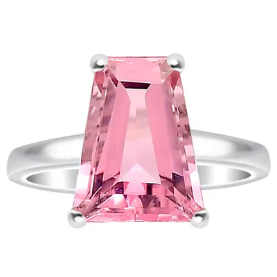 Treated Pink Morganite 925 Sterling Silver Ring S.8.5 R-1019 • $6.49