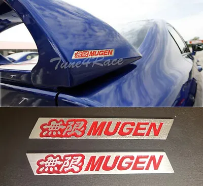 For Honda Mugen Red Rear Spoiler Emblem Badge Logo Sticker 2 Pieces Left & Right • $12.99