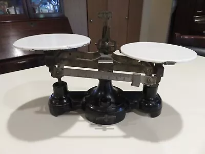 Antique Cast Iron Balance Scale 10 Lbs Capacity Unmarked No Counter Weight • $49.99