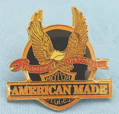 $7.99 • Buy RIDE HARD DIE FREE Vintage American Made Biker Eagle Hat Jacket Pin