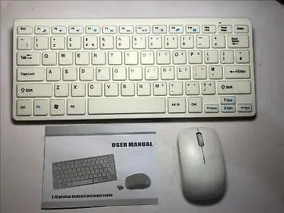 White Wireless Small Keyboard & Mouse Set For Samsung Galaxy Note 3 • £15.99