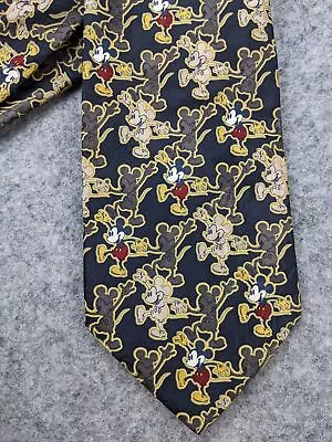 Mickey & Co Corporate Casual Tie Mens Brown Black Silk Necktie Made In Italy • $18