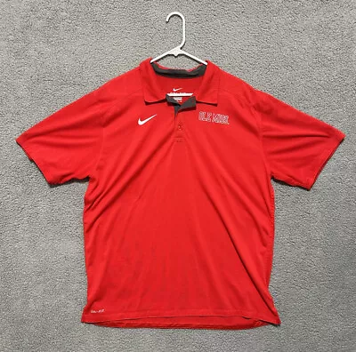 Nike Ole Miss Rebels Polo Shirt Men's Size XL Red Dri-Fit College University • $21.24