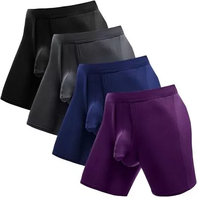 As We Move Long Boxer Men's Underwear Boxer Briefs Dual Pouch Trunks Plus Shorts • $4.79