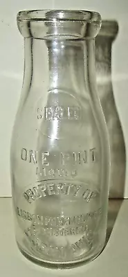 Rare  Property Of Lisbon Pure Milk Co Lisbon Ohio  Oh O Vintage Pint Milk Bottle • $24.99