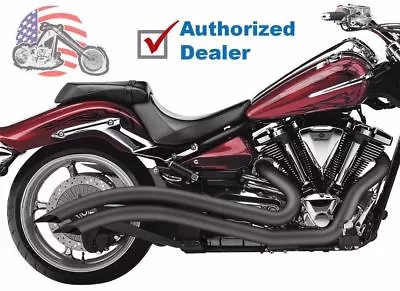 Cobra Black Speedster Swept Exhaust Pipes 2008-2016 Yamaha Raider XV1900C • $840.55