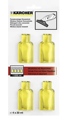 Window Cleaner Concentrate Karcher Streak Free Glass Cleaning Solution 4 X 20ml • £7.45