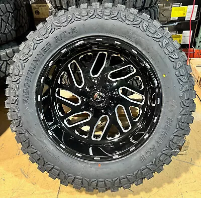 20x10 Fuel D581 Triton Black Wheels 35  AT Tires 8x170 Ford Super Duty F250 • $2549