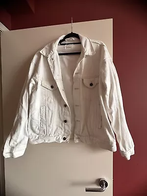 Cotton On White Denim Oversized Jacket 14 • $30