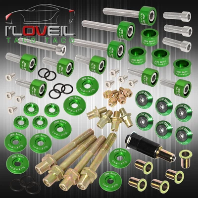 $90.99 • Buy For Honda B16 B18 B20 Header Distributor Fender Washer Valve Cover Bolts Green