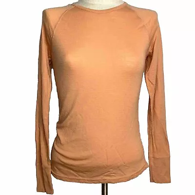 Ibex Orange Lightweight Long Sleeve Wool Base Layer Tee M • $28