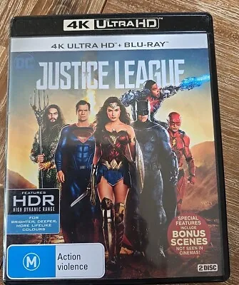 Justice League (4K UHD & Blu-ray 2017) VGC 2 Disc DC  • $15