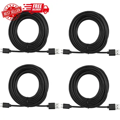 4-Pack 25ft Security Camera Micro USB Extension Cable Compatible With Black • $26.28