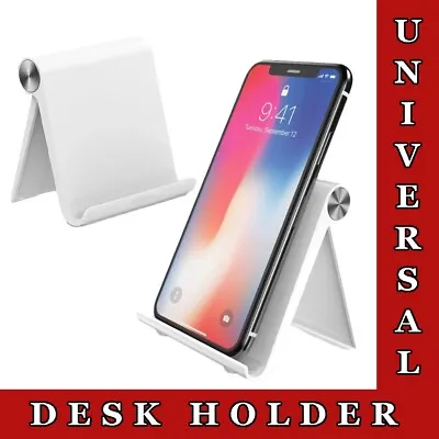 Tablet Adjustable Stand Mobile Phone White Desktop Desk Holder IPad Support • £2.99