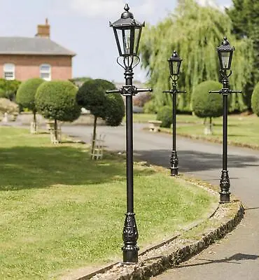 Deluxe Black Victorian Style Lamp Post Set Garden Lighting Set - 2.26M  • £249