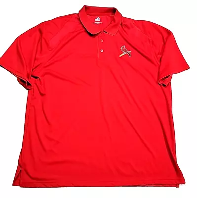Majestic St. Louis Cardinals MLB Short-Sleeve Embroidered Polo Shirt Men's 2XL • $15