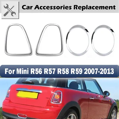 Silver Headlight RingTail Light Trims For BMW MINI Cooper R56 R57 R58 R59 07-13 • $63.99