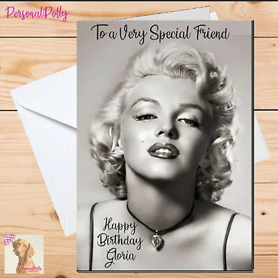 Personalised Marilyn Monroe Card Birthday Inspired Pretty Classy Any Name Age • £2.82