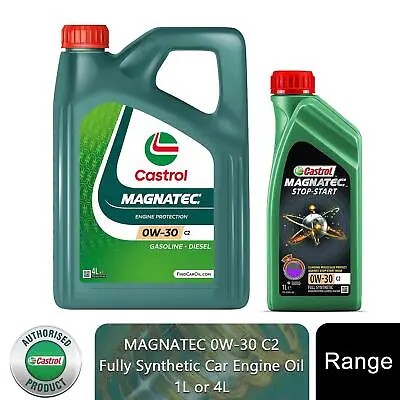 £29.59 • Buy Castrol Magnatec 0W-30 C2 Car Engine Oil Start Stop Fully Synthetic 1 Or 4 Litre
