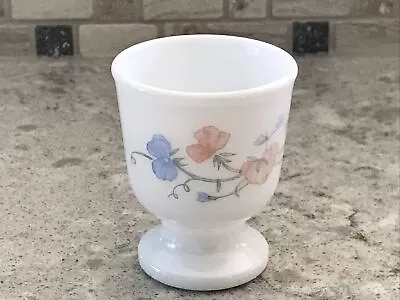 Vintage Egg Cup Set Of 2 Ceramic Holders Milk Glass Floral Country Garden France • $15