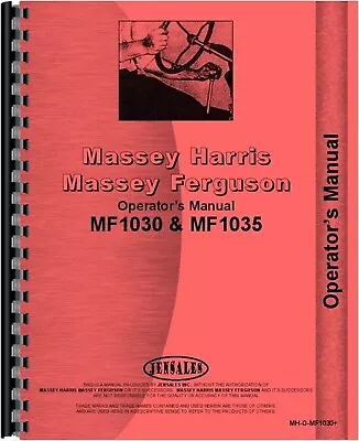 Massey Ferguson 1035 1030 Tractor Owners Operators Manual Compact Diesel • $27.99