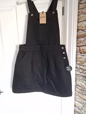 £19 • Buy Dress Size 16 Black Denim Pinafore BY JOANIE Rrp £50.00 Bnwt 😊 To Combine Post 