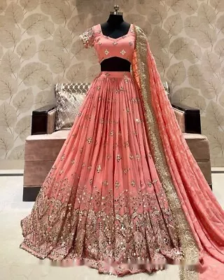 Indian Bridal Lehenga Choli Party Wear Choli Lehnga Bollywood Designer Dress Eid • $53.99