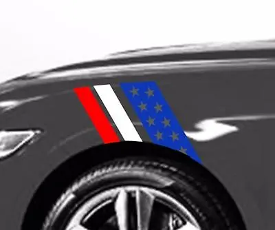 USA FLAG Fits Ford MUSTANG Shelby Fender Bar Vinyl RACING STRIPES Red White Blue • $19.95