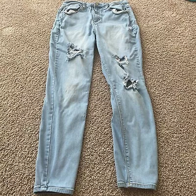 Mudd Womens FLX Stretch Light Wash High Rise Skinny Jeggings Jeans Size 15 • $5.20